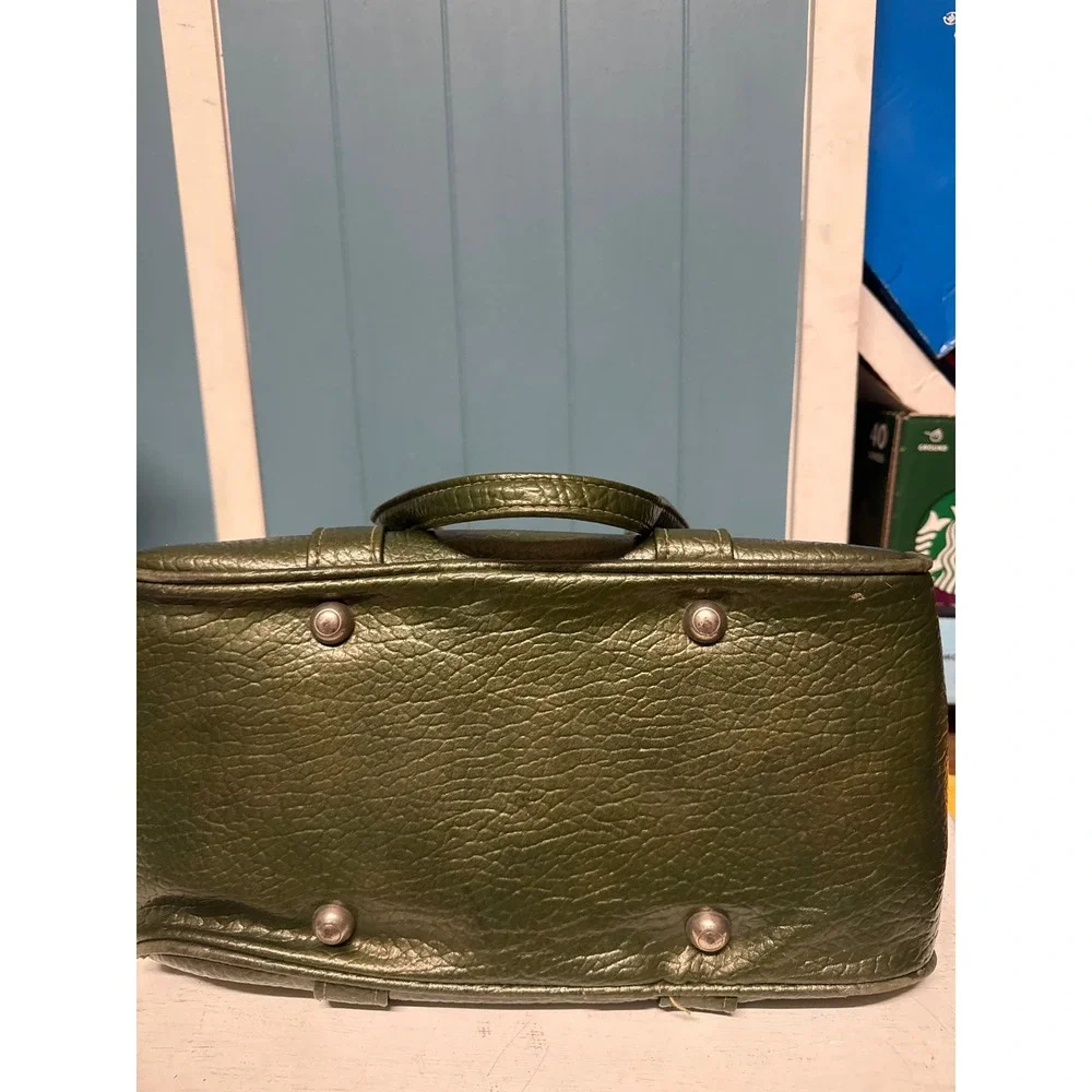 Vintage Samsonite Silhouette Olive Green Pebbled Carry On Travel Bag Case